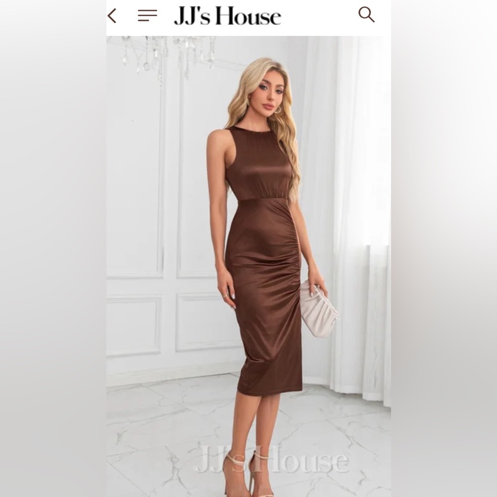 JJ HOUSE brown dress size Large